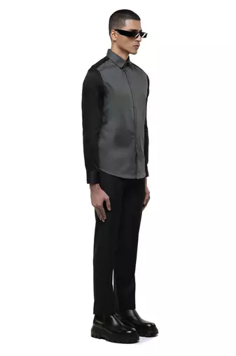 Grey plain cotton shirt