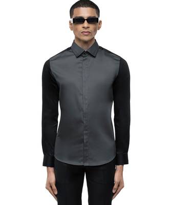 Grey plain cotton shirt 3