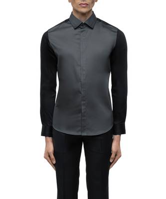 Grey plain cotton shirt 4