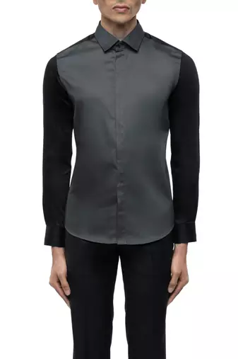 Grey plain cotton shirt