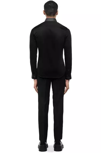 Grey plain cotton shirt