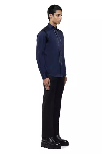 Blue plain cotton shirt