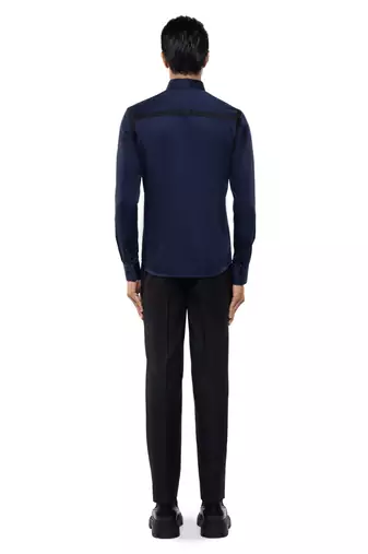 Blue plain cotton shirt