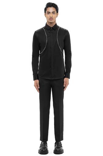 Black plain cotton shirt