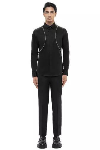 Black plain cotton shirt