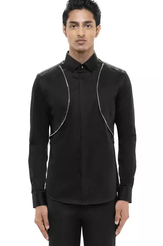 Black plain cotton shirt