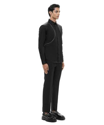 Black plain cotton shirt 3