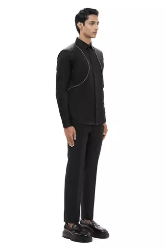 Black plain cotton shirt