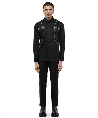Black plain cotton shirt 1
