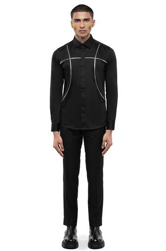 Black plain cotton shirt