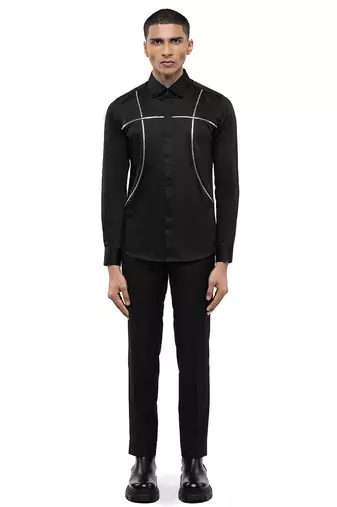 Black plain cotton shirt