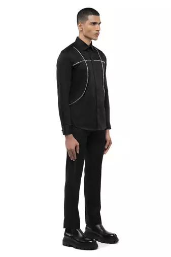 Black plain cotton shirt