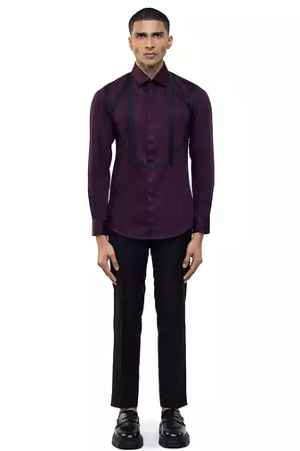 Purple plain cotton shirt