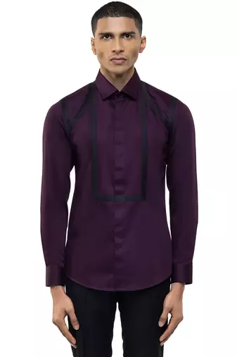 Purple plain cotton shirt