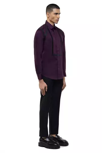 Purple plain cotton shirt