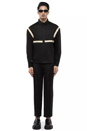 Black plain cotton shirt