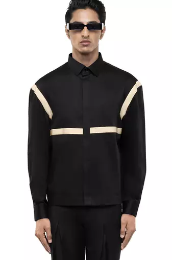 Black plain cotton shirt