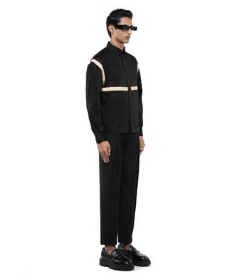 Black plain cotton shirt 5