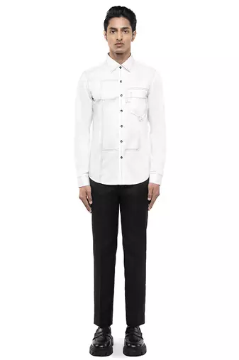 White plain cotton shirt