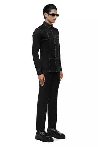 Black plain cotton shirt