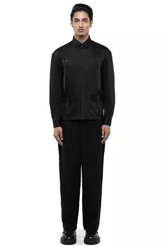 Black plain cotton shirt