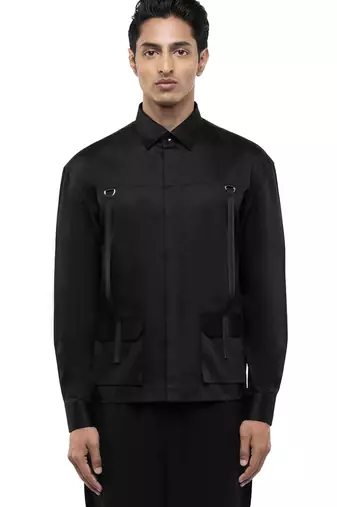 Black plain cotton shirt