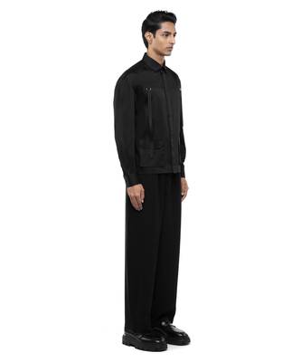 Black plain cotton shirt 3