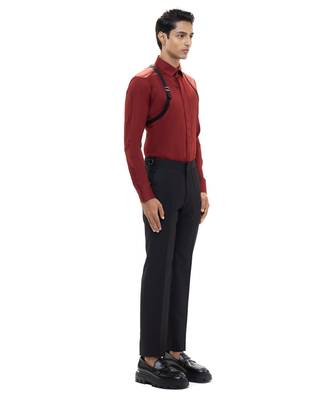 Maroon plain cotton shirt 2