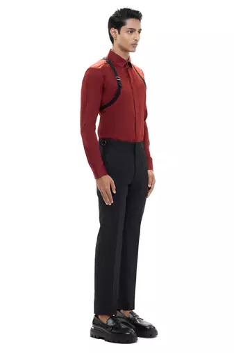 Maroon plain cotton shirt