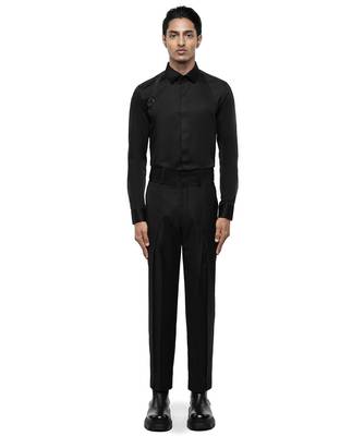 Black plain cotton shirt 1