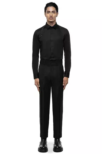 Black plain cotton shirt