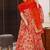 Red heavy digital printed silk gown style