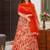 Red heavy digital printed silk gown style