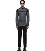 Grey plain cotton shirt