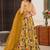 Yellow  heavy digital printed silk gown style