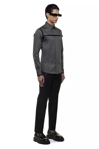 Grey plain cotton shirt
