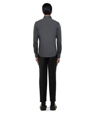 Grey plain cotton shirt 4