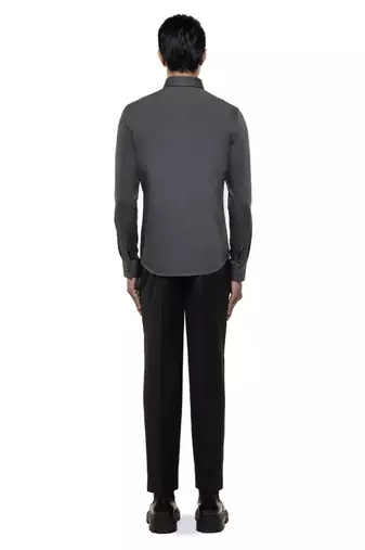 Grey plain cotton shirt