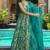 Sea green heavy digital printed silk gown style
