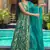 Sea green heavy digital printed silk gown style