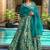 Sea green heavy digital printed silk gown style