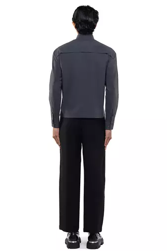 Grey plain cotton shirt