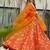 Orange heavy digital printed silk gown style