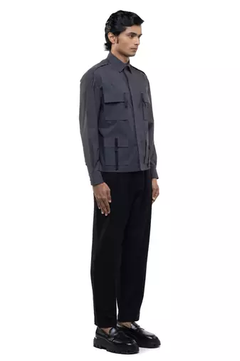 Grey plain cotton shirt