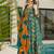 Green heavy digital printed silk gown style