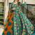 Green heavy digital printed silk gown style