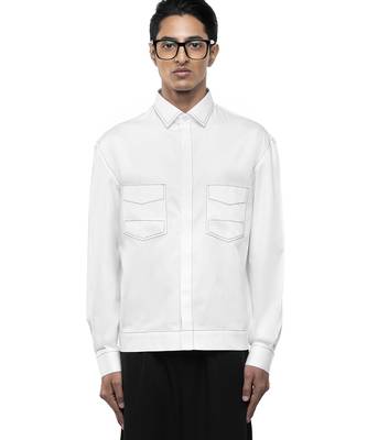 White plain cotton shirt 2