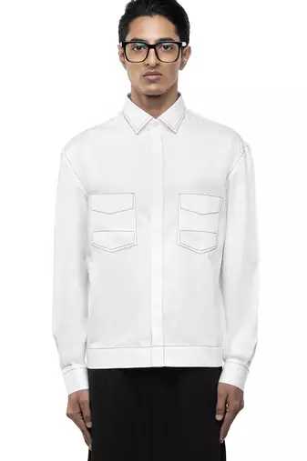 White plain cotton shirt
