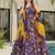 Purple  heavy digital printed silk gown style