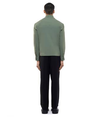 Green plain cotton shirt 4